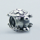 Sterling Silver Turtle Bead Threaded